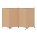 vidaXL 4-panelový rozdeľovač miestnosti Béžová 346 x 180 cm Látka – Obrázok 6