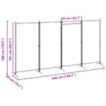 vidaXL 4-panelový rozdeľovač miestnosti Béžová 346 x 180 cm Látka – Obrázok 8