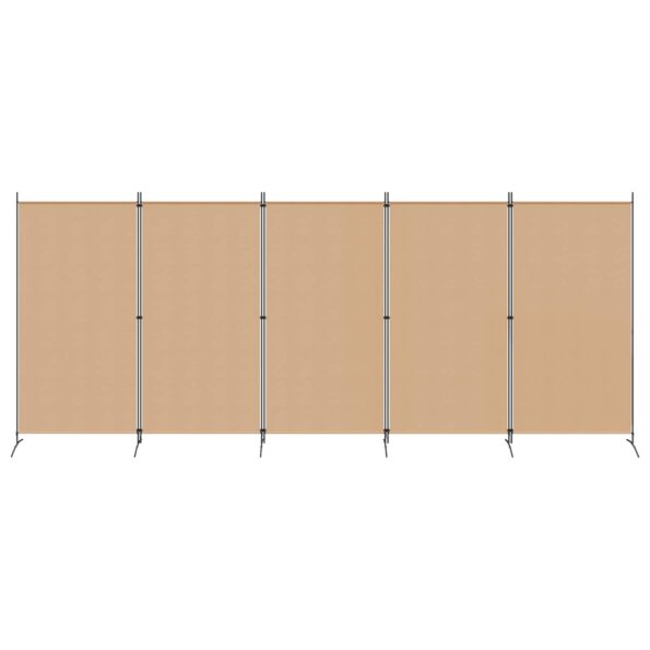 vidaXL 5-panelový paraván Béžová 433 x 180 cm Látka – Obrázok 4