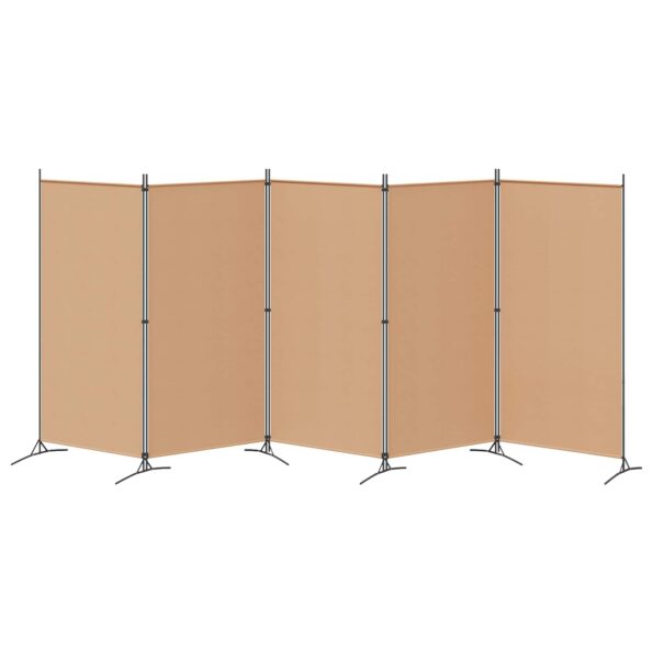 vidaXL 5-panelový paraván Béžová 433 x 180 cm Látka – Obrázok 6