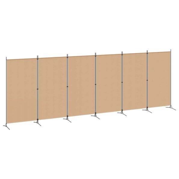 vidaXL 6-panelový paraván Béžová 520 x 180 cm Látka – Obrázok 2