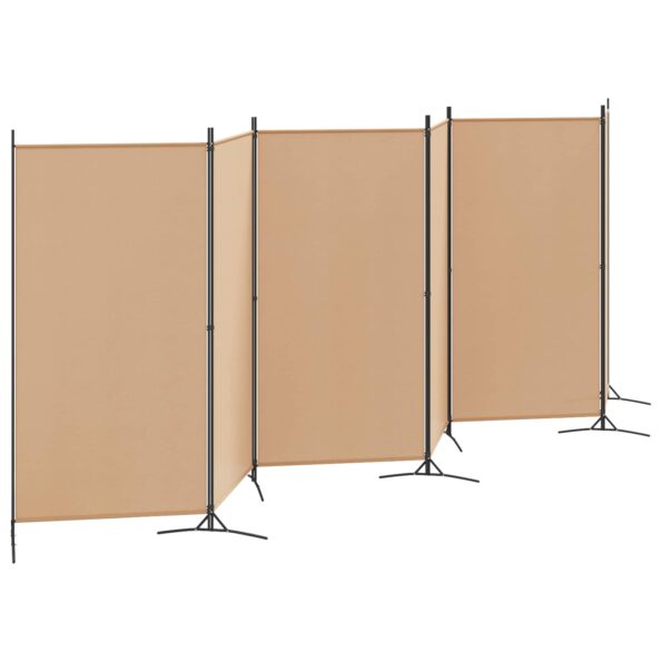 vidaXL 6-panelový paraván Béžová 520 x 180 cm Látka – Obrázok 3