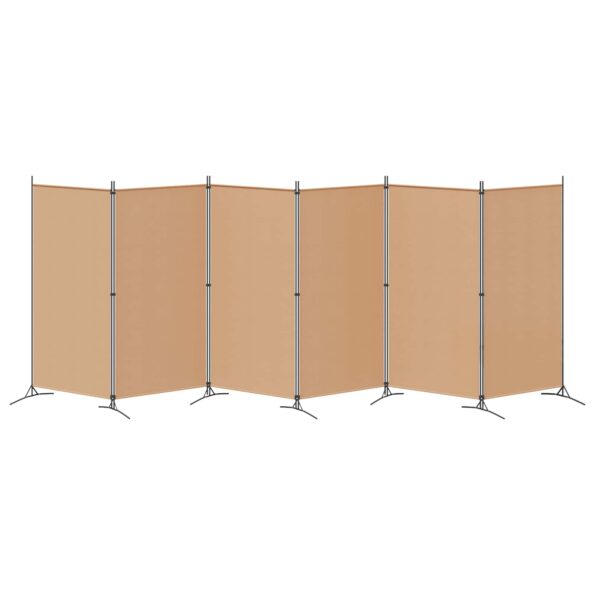 vidaXL 6-panelový paraván Béžová 520 x 180 cm Látka – Obrázok 6