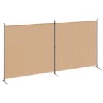 vidaXL 2-panelový rozdeľovač miestnosti Béžová 348 x 180 cm Látka – Obrázok 2