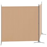 vidaXL 2-panelový rozdeľovač miestnosti Béžová 348 x 180 cm Látka – Obrázok 3
