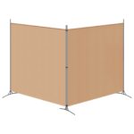 vidaXL 2-panelový rozdeľovač miestnosti Béžová 348 x 180 cm Látka – Obrázok 6