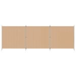 vidaXL 4-panelový rozdeľovač miestnosti Béžová 525 x 180 cm Látka – Obrázok 4
