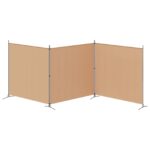 vidaXL 4-panelový rozdeľovač miestnosti Béžová 525 x 180 cm Látka – Obrázok 6