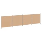 vidaXL 4-panelový rozdeľovač miestnosti Béžová 698 x 180 cm Látka – Obrázok 2