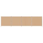 vidaXL 4-panelový rozdeľovač miestnosti Béžová 698 x 180 cm Látka – Obrázok 4