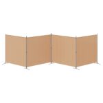 vidaXL 4-panelový rozdeľovač miestnosti Béžová 698 x 180 cm Látka – Obrázok 6