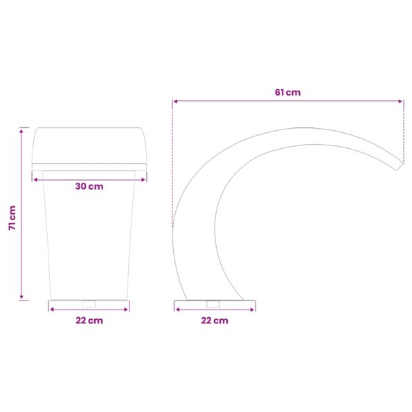 vidaXL Fontána pri bazéne Strieborná 61 x 30 x 71 cm – Obrázok 10