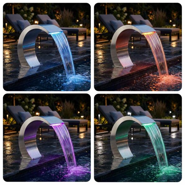 vidaXL Fontána pri bazéne Strieborná 61 x 30 x 71 cm – Obrázok 4