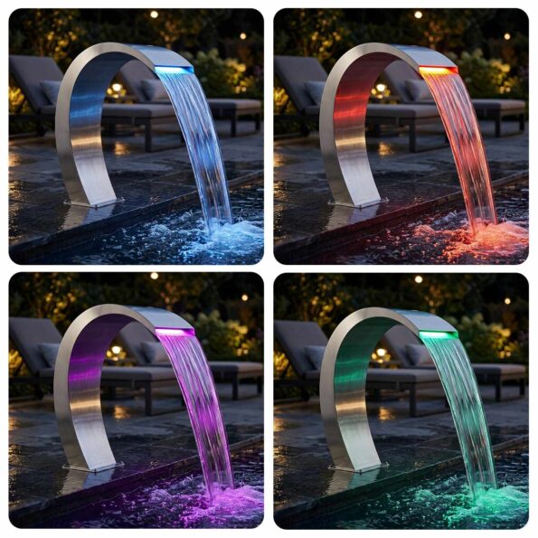 vidaXL Fontána pri bazéne Strieborná 60 x 30 x 70 cm – Obrázok 4