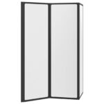 vidaXL Skladací sprchový panel Čierna a úplná mráz 132 x 2 x 140 cm – Obrázok 5