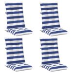 vidaXL Vankúš na vonkajšie použitie 4 pcs Modrá a biela Látka – Obrázok 2