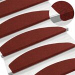 vidaXL Samolepiace schodové rohože 15 pcs Červená 80 x 28 x 3,5 cm – Obrázok 2