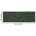 vidaXL Balkónový plôtik s listami Tmavozelená 300 x 100 cm – Obrázok 5