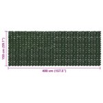 vidaXL Balkónový plôtik s listami Tmavozelená 400 x 150 cm – Obrázok 5