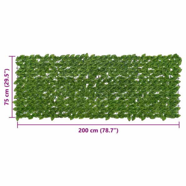 vidaXL Balkónový plôtik s listami Zelená a žltá 200 x 75 cm – Obrázok 5