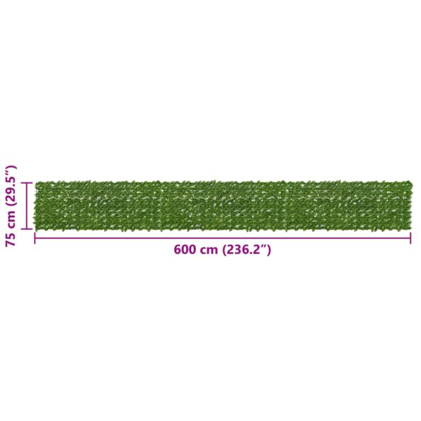 vidaXL Balkónový plôtik s listami Zelená a žltá 600 x 75 cm – Obrázok 5