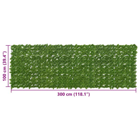 vidaXL Balkónový plôtik s listami Zelená a žltá 300 x 100 cm – Obrázok 5