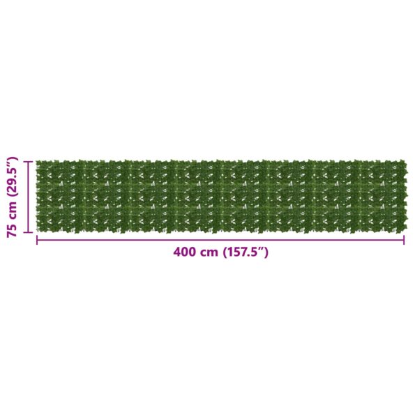 vidaXL Balkónový plôtik s listami Zelená 400 x 75 cm – Obrázok 5