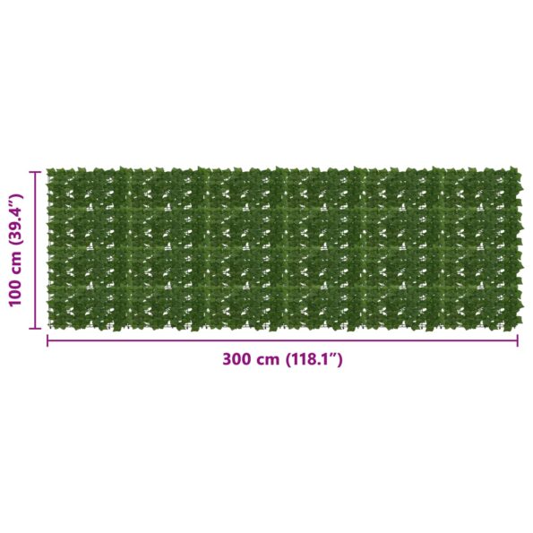vidaXL Balkónový plôtik s listami Zelená 300 x 100 cm – Obrázok 5