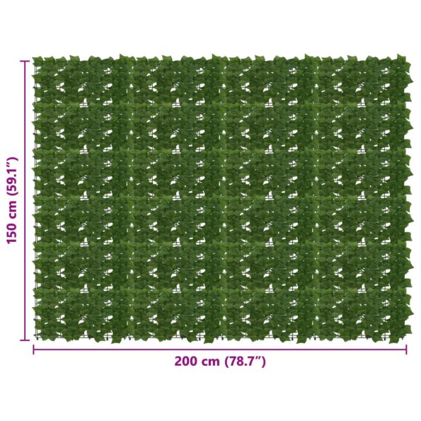 vidaXL Balkónový plôtik s listami Zelená 200 x 150 cm – Obrázok 5