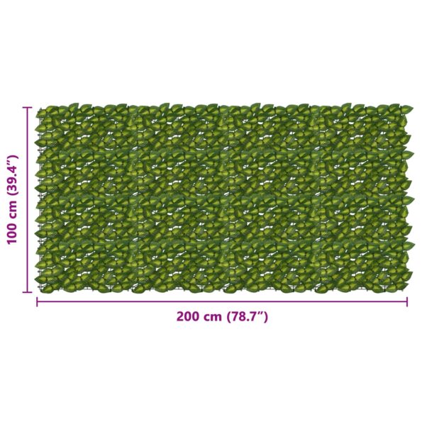 vidaXL Balkónový plôtik s listami Zelená a žltá 200 x 100 cm – Obrázok 5