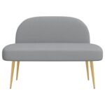 vidaXL čalúnená lavica so spätným opierkom Svetlosivá 110 x 60 x 76 cm – Obrázok 3