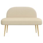 vidaXL čalúnená lavica so spätným opierkom Krémová 110 x 60 x 76 cm – Obrázok 3