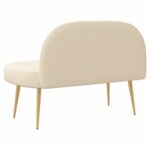 vidaXL čalúnená lavica so spätným opierkom Krémová 110 x 60 x 76 cm – Obrázok 4