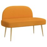 vidaXL čalúnená lavica so spätným opierkom Tmavožltá 110 x 60 x 76 cm – Obrázok 2
