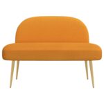 vidaXL čalúnená lavica so spätným opierkom Tmavožltá 110 x 60 x 76 cm – Obrázok 3