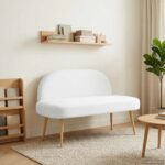 vidaXL čalúnená lavica so spätným opierkom Biela 110 x 60 x 76 cm