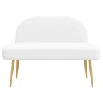 vidaXL čalúnená lavica so spätným opierkom Biela 110 x 60 x 76 cm – Obrázok 3