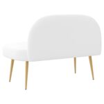 vidaXL čalúnená lavica so spätným opierkom Biela 110 x 60 x 76 cm – Obrázok 4