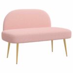 vidaXL čalúnená lavica so spätným opierkom Ružová 110 x 60 x 76 cm – Obrázok 2
