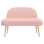 vidaXL čalúnená lavica so spätným opierkom Ružová 110 x 60 x 76 cm – Obrázok 3