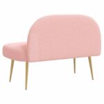 vidaXL čalúnená lavica so spätným opierkom Ružová 110 x 60 x 76 cm – Obrázok 4