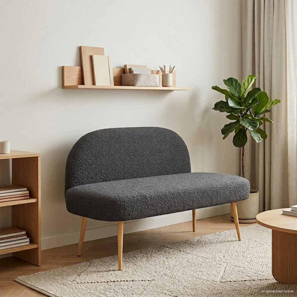 42040773_1.jpg vidaXL čalúnená lavica so spätným opierkom Tmavosivá 110 x 60 x 76 cm – Obrázok 1