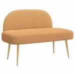 vidaXL čalúnená lavica so spätným opierkom Béžová 110 x 60 x 76 cm – Obrázok 2