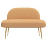 vidaXL čalúnená lavica so spätným opierkom Béžová 110 x 60 x 76 cm – Obrázok 3