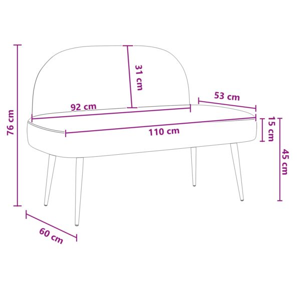 vidaXL čalúnená lavica so spätným opierkom Béžová 110 x 60 x 76 cm – Obrázok 8