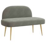 vidaXL čalúnená lavica so spätným opierkom Svetlosivá 110 x 60 x 76 cm – Obrázok 2