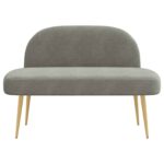 vidaXL čalúnená lavica so spätným opierkom Svetlosivá 110 x 60 x 76 cm – Obrázok 3