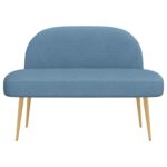vidaXL čalúnená lavica so spätným opierkom Modrá 110 x 60 x 76 cm – Obrázok 3