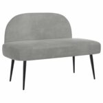 vidaXL čalúnená lavica so spätným opierkom Svetlosivá 110 x 60 x 76 cm – Obrázok 2