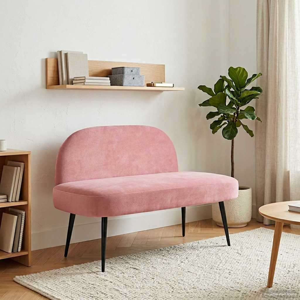 42040789_1.jpg vidaXL čalúnená lavica so spätným opierkom Ružová 110 x 60 x 76 cm – Obrázok 1